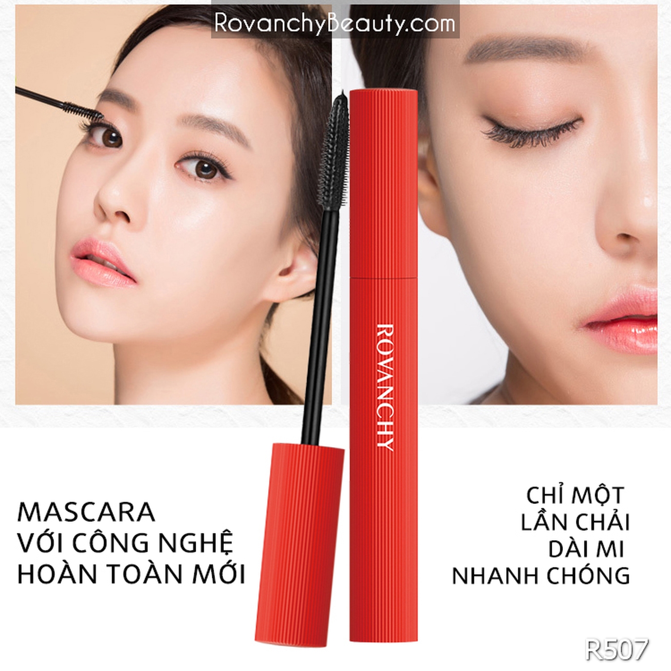 Mascara Dài Mi R507 ROVANCHY 5G - Công Nghệ Mới, Dài Mi, Không Vón Cục -