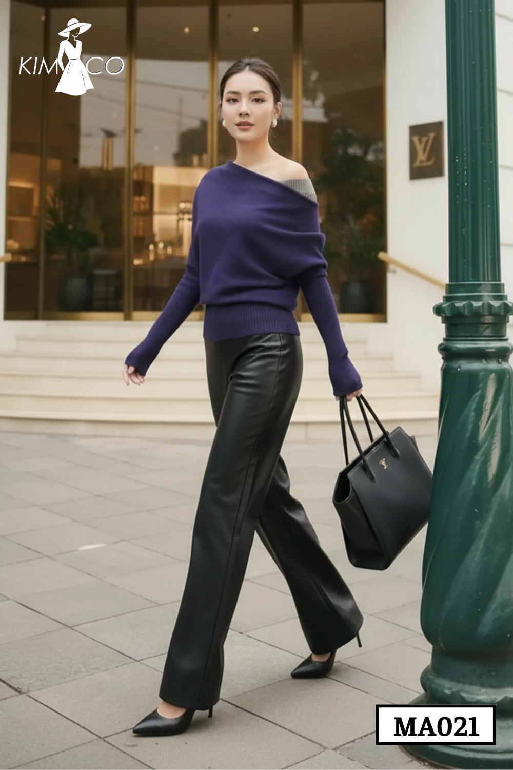 Áo Lệch Vai Tím Khói Thanh Lịch - MA021_thumbnail_2