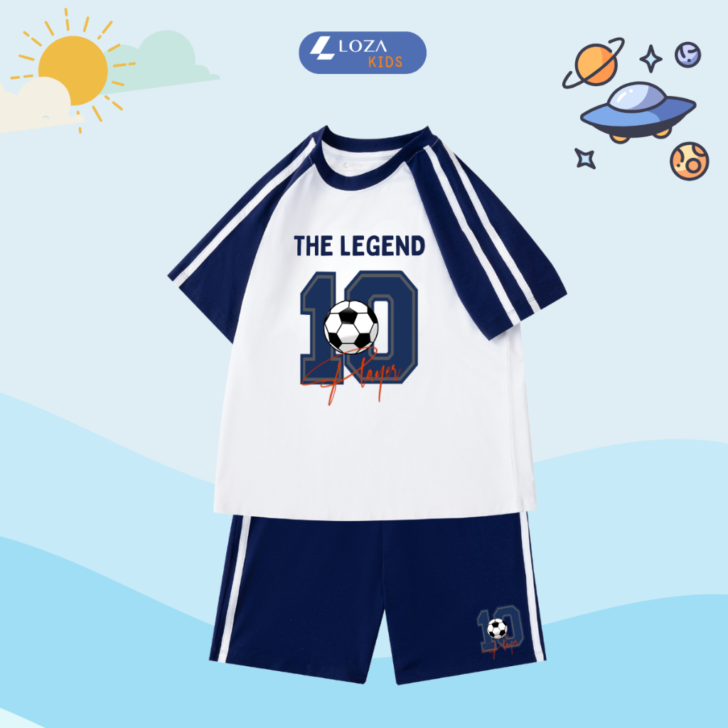 Đồ bộ bé trai phối viền in chữ 'The Legend 10' - Loza Kids BF253_thumbnail_0