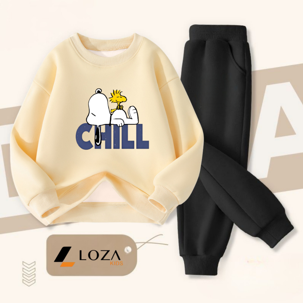 Bộ nỉ bé trai in hình Spoony chill - Loza Kids BI538_thumbnail_1