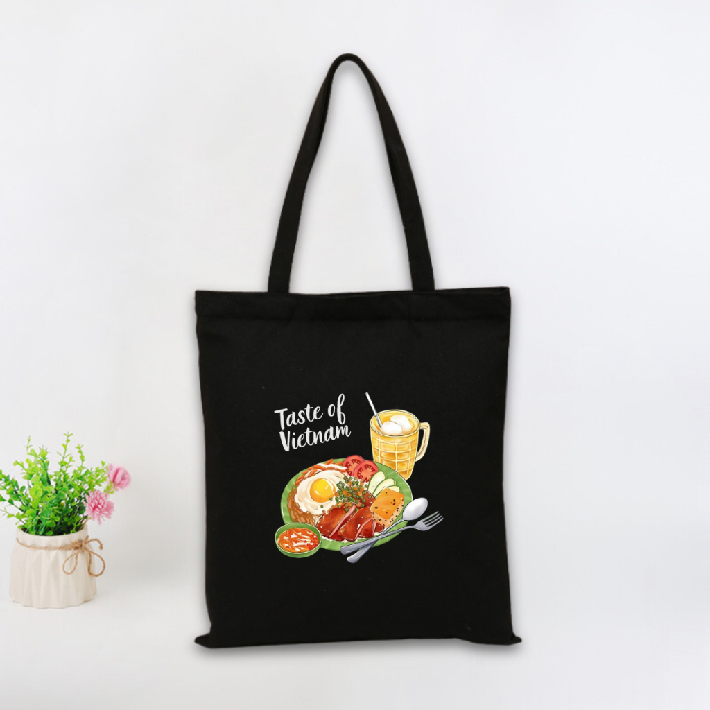 Túi tote vải canvas local brand We Tee Ẩm thực Việt Nam có khoá kéo và ngăn phụ - TOTE11_thumbnail_22