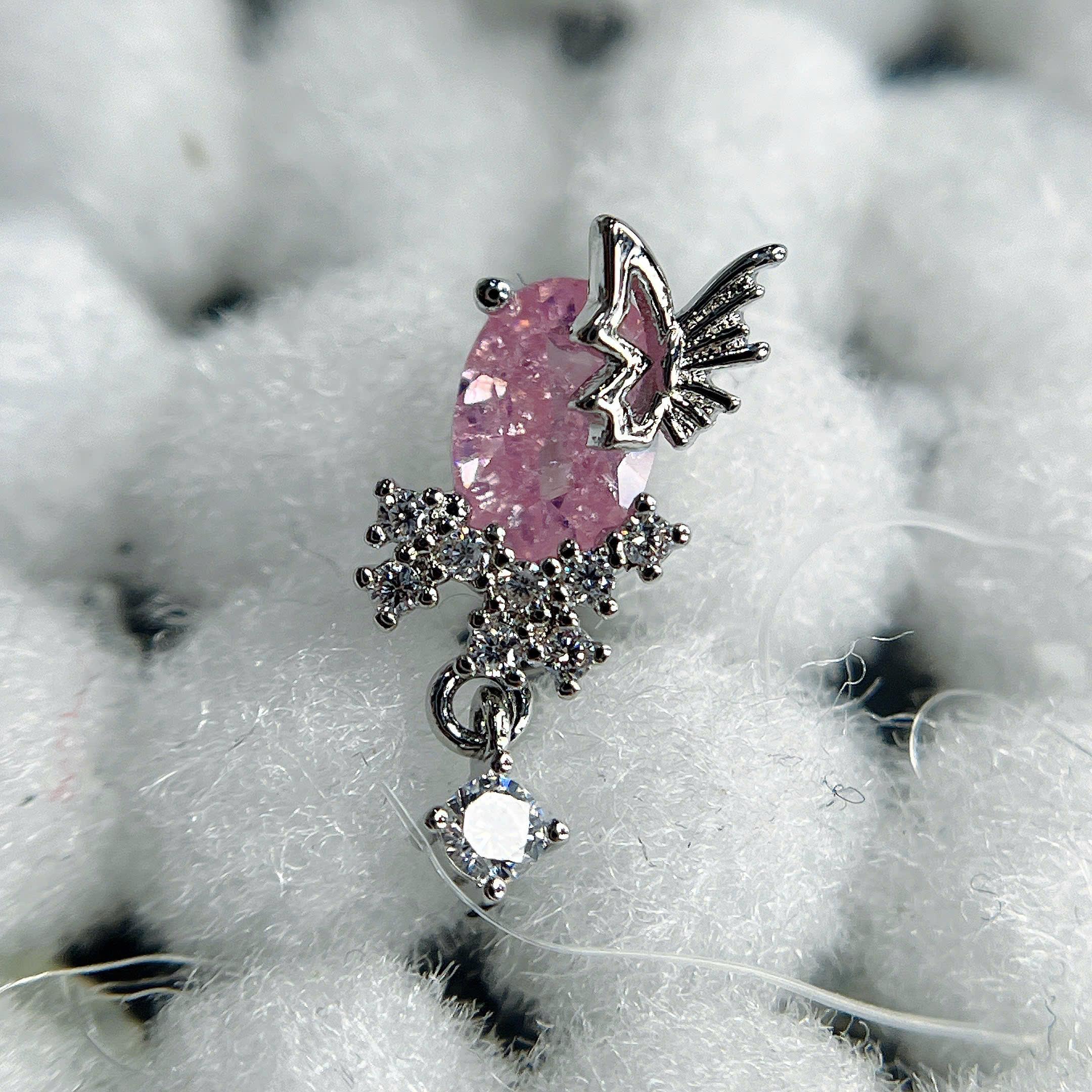 Khuyên kiểu kim cương hồng bướm