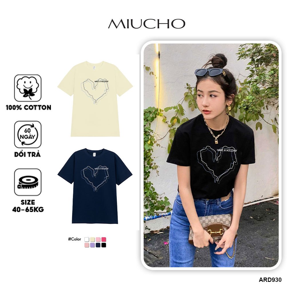 Áo thun nữ đẹp dễ phối đồ form vừa regular ARD930 Miucho Chic in mix