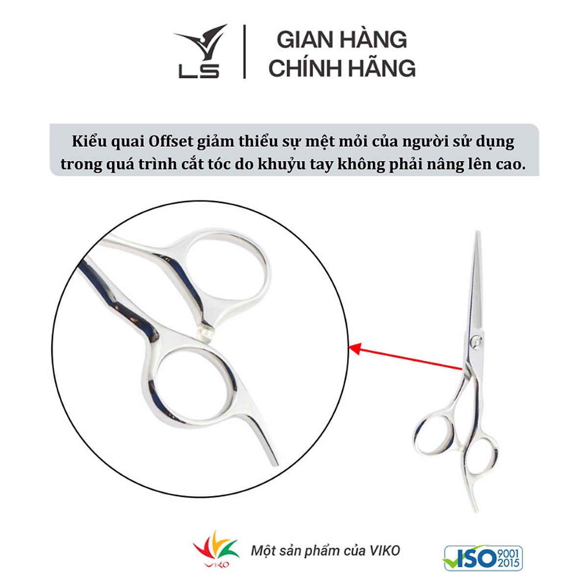 Kéo cắt tóc Viko LS CB13/5.5 bảo hành 2 năm_thumbnail_3