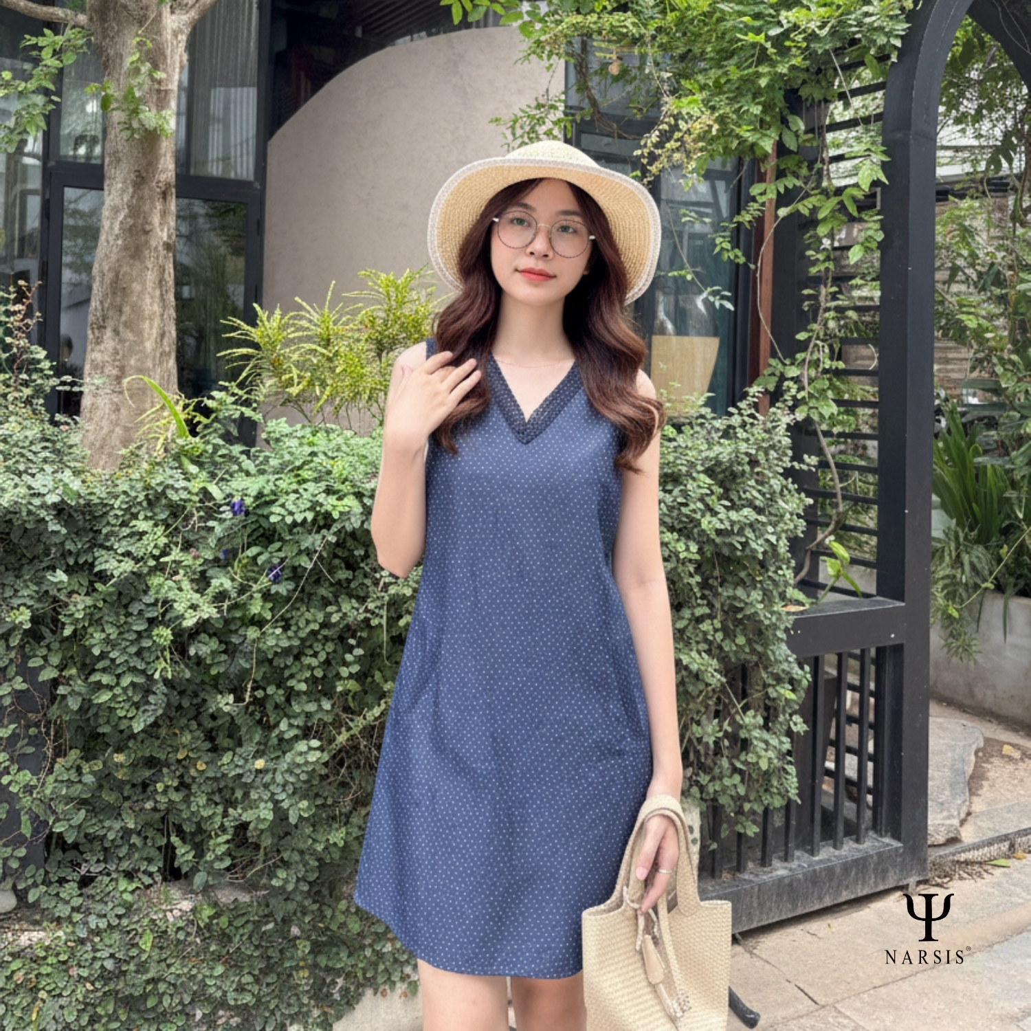 VÁY BÒ NỮ NARSIS  MÀU TÍM THAN B8007 NARSIS CHẤT LIỆU JEAN BỀN BỈ, CÁ TÍNH, TRẺ TRUNG, THỜI TRANG_thumbnail_1