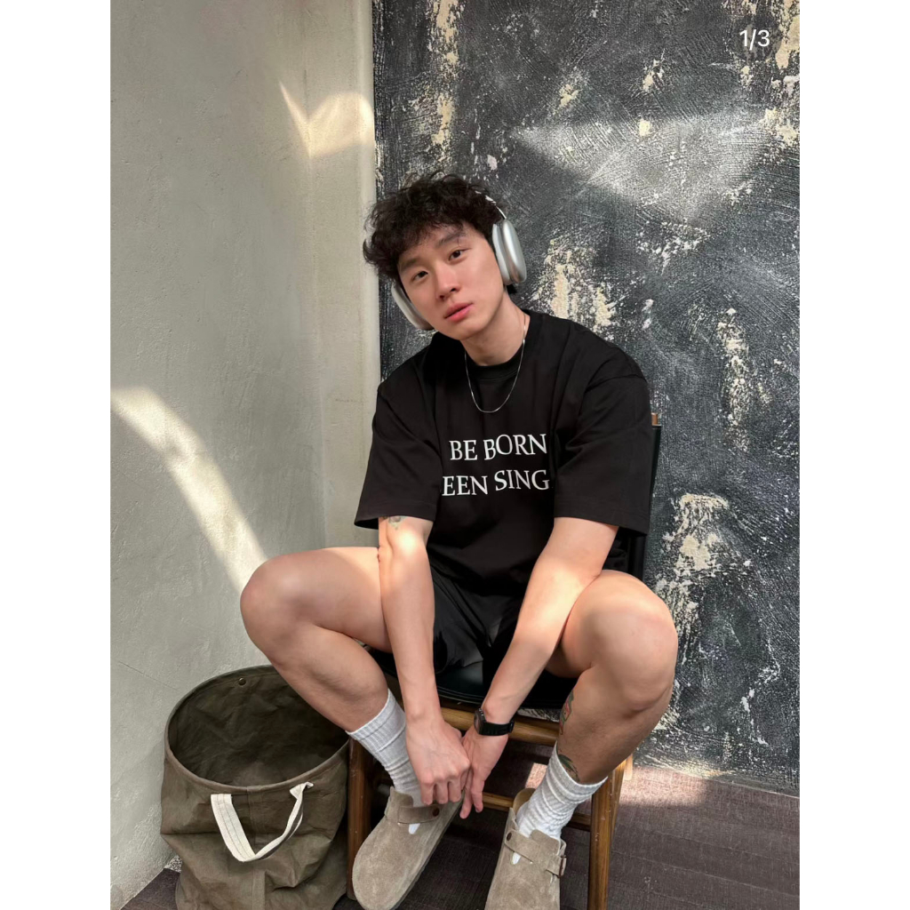 Áo thun nam form rộng đẹp tay ngắn cổ tròn vải cotton ATD102 Miucho Man in Typography_thumbnail_3