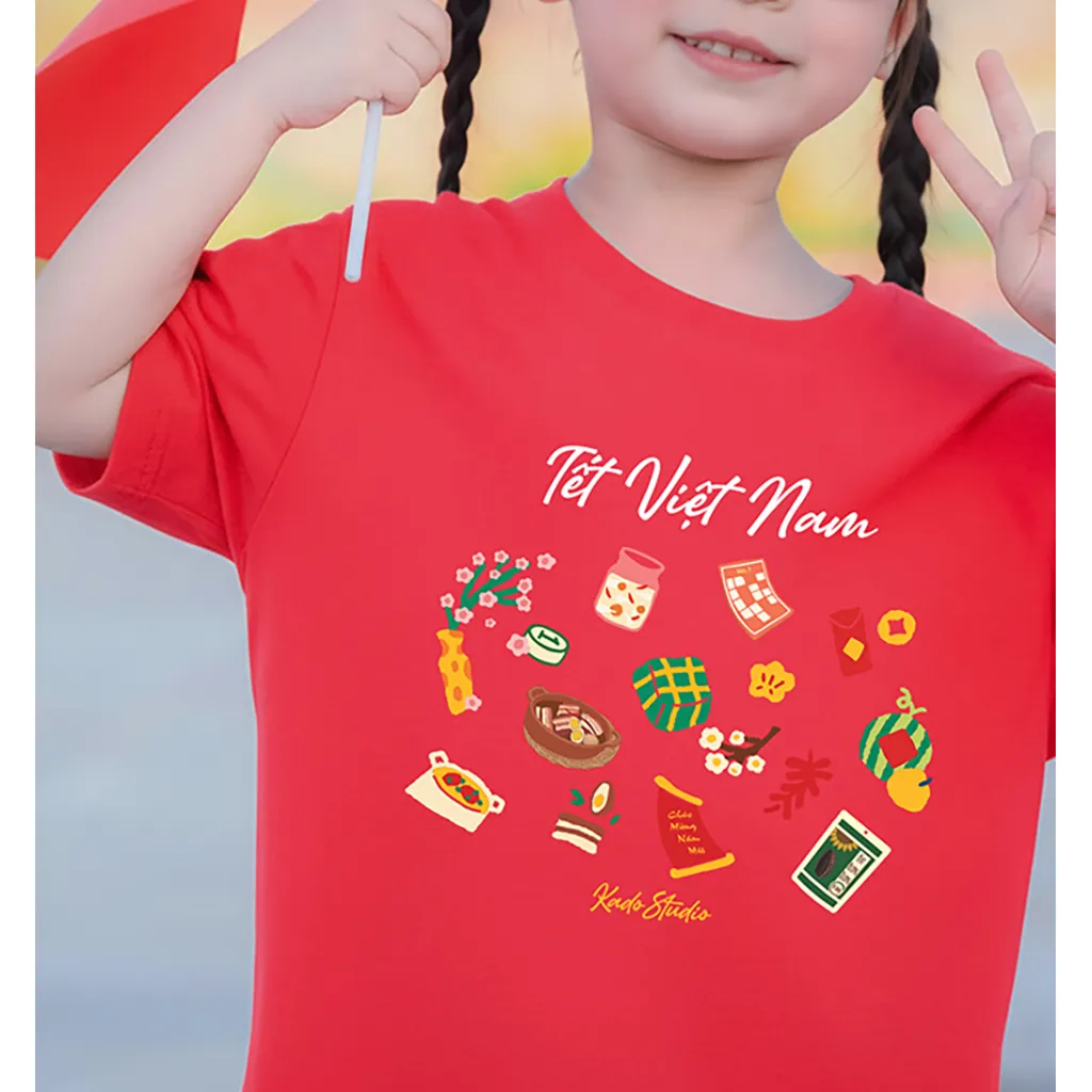Áo thun kid form rộng Kado chất vải cotton mềm mại thoáng mát thoải mái Tết Việt Nam 2870_thumbnail_7