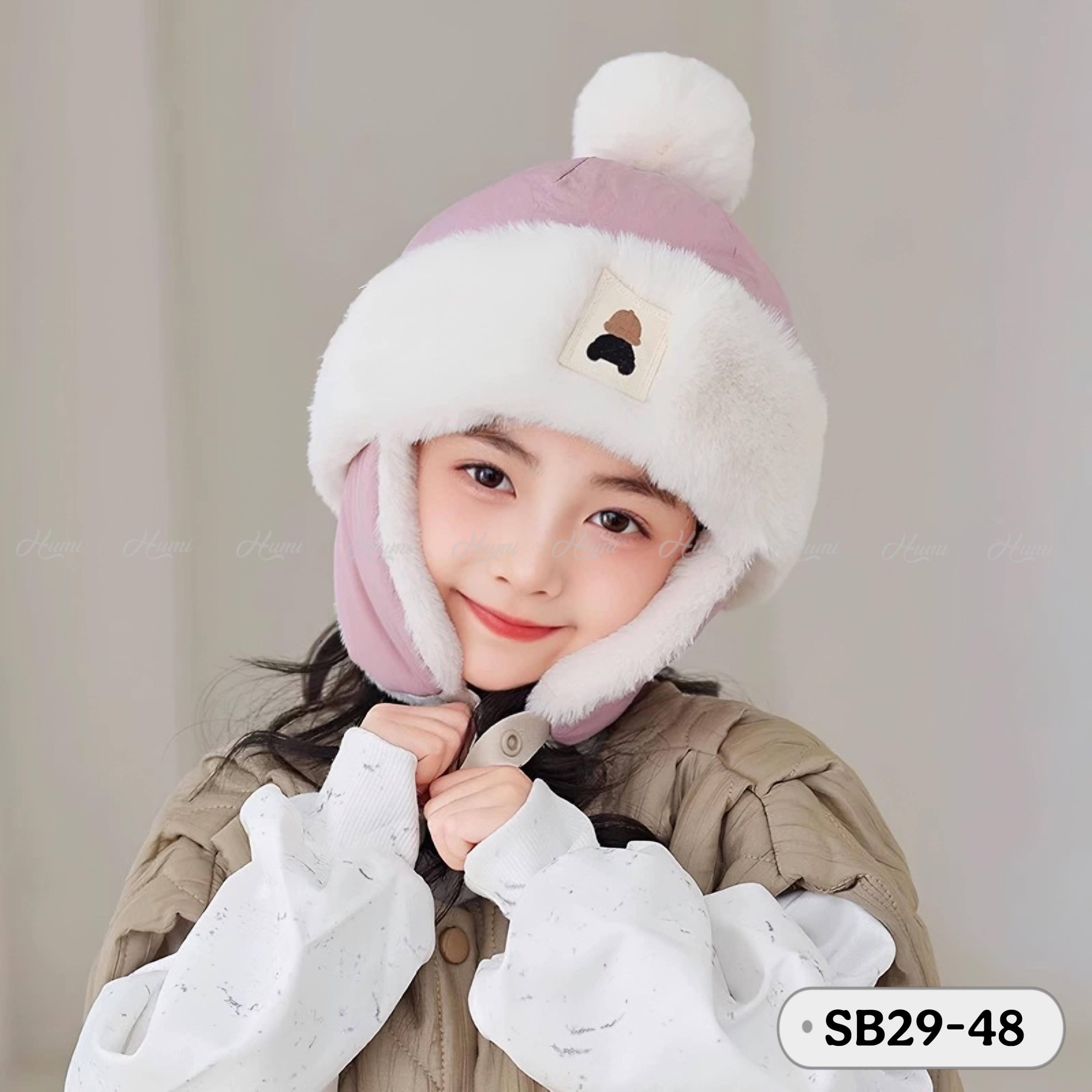 MŨ TRÙM TAI TRẺ EM (SB29-48 HỒNG)