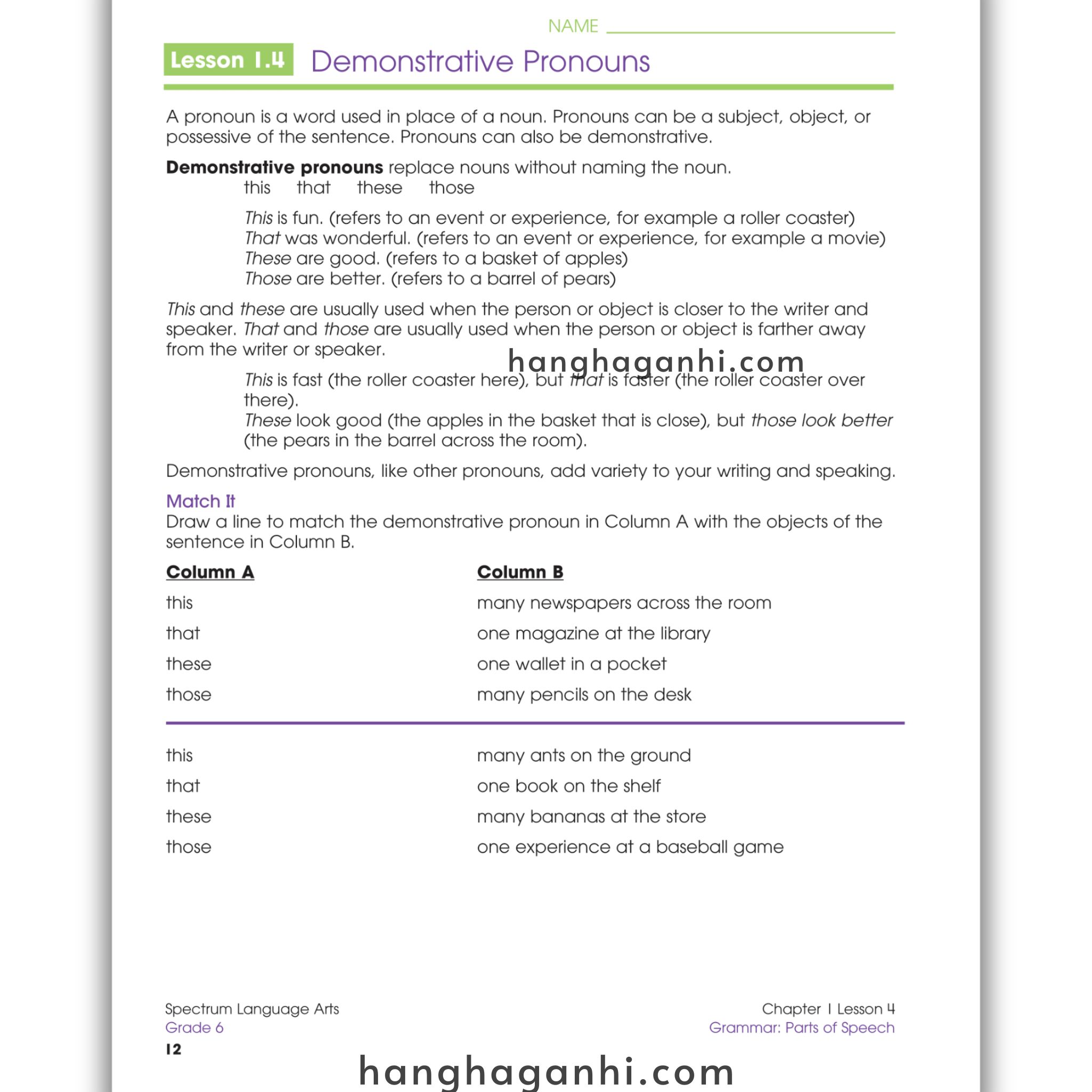 Sách Spectrum Language Arts Workbook Grade 6_thumbnail_11