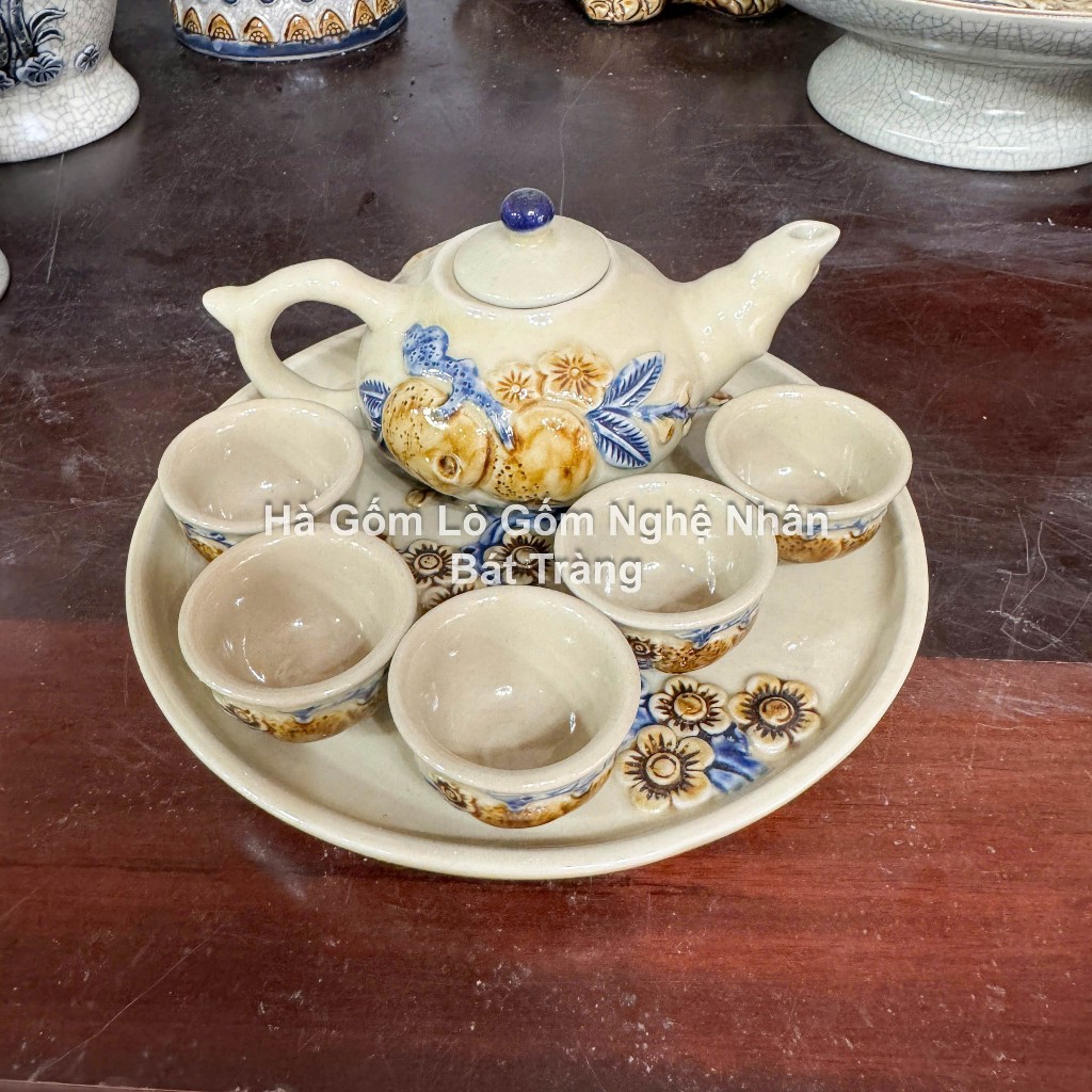 Men Hoàng Thổ - Ấm Chén Thờ Cúng Men Hoàng Thổ Bát Tràng - hàng chuẩn Bát Tràng - Nghệ nhân chế tác