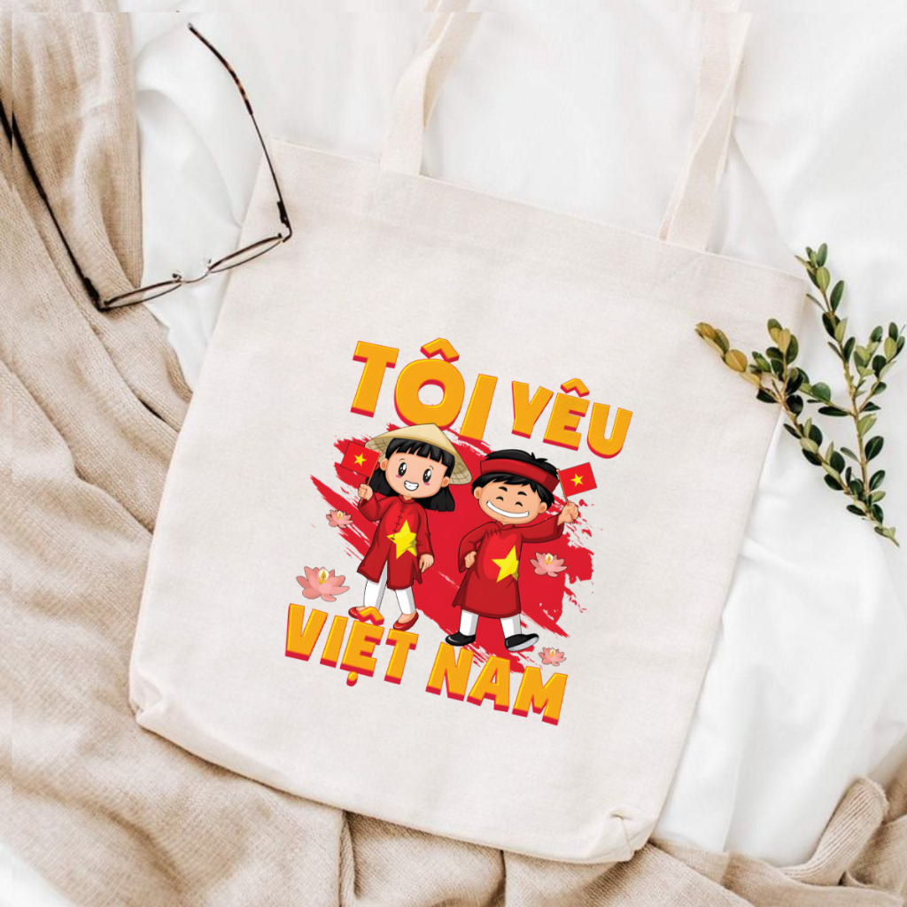 Túi Tote Tôi yêu Việt Nam  - Túi vải canvas có túi phụ và khoá kéo đựng vừa A4 và laptop (33x37cm) - TOTE21_thumbnail_13