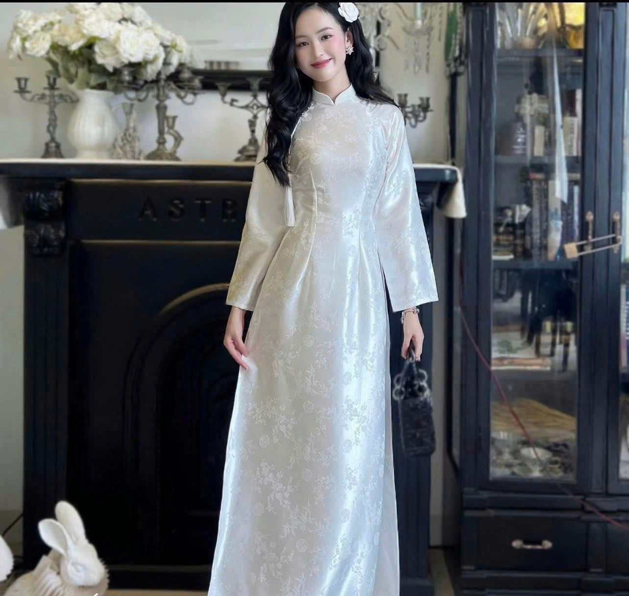 Áo Dài Nữ Màu Ivory