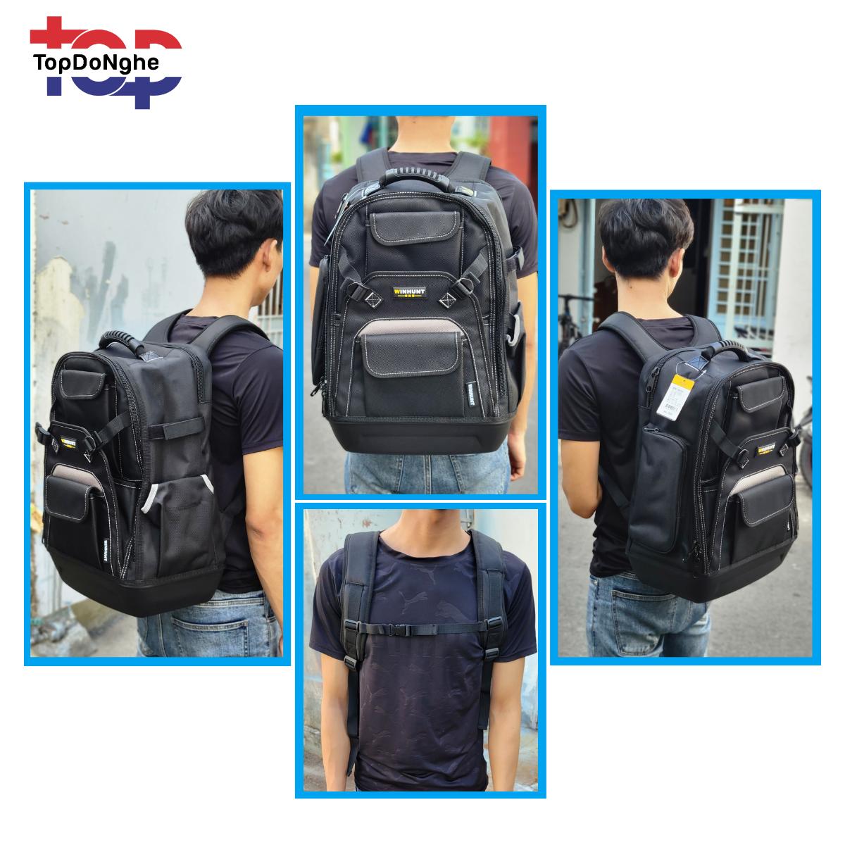 Balo đồ nghề WINHUNT cao cấp Balo đựng đồ nghề cơ khí sửa chữa điện nước, camera, thạch cao đế nhựa chống thấm nước có ngăn để laptop túi  đồ balo  đồ_thumbnail_1