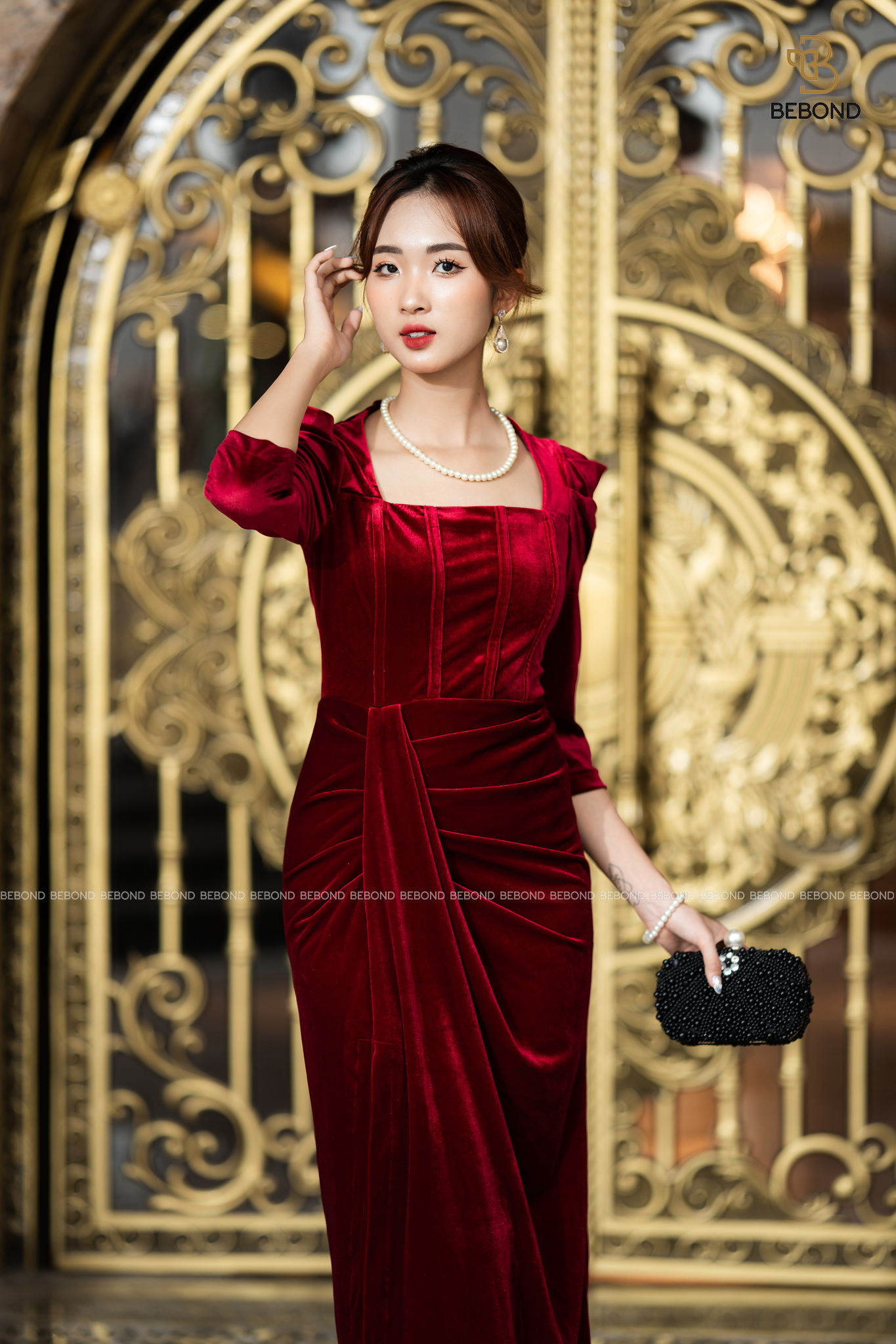 ĐẦM NHUNG XẺ ĐÙI DÀI TAY- EMILY DRESS_thumbnail_4