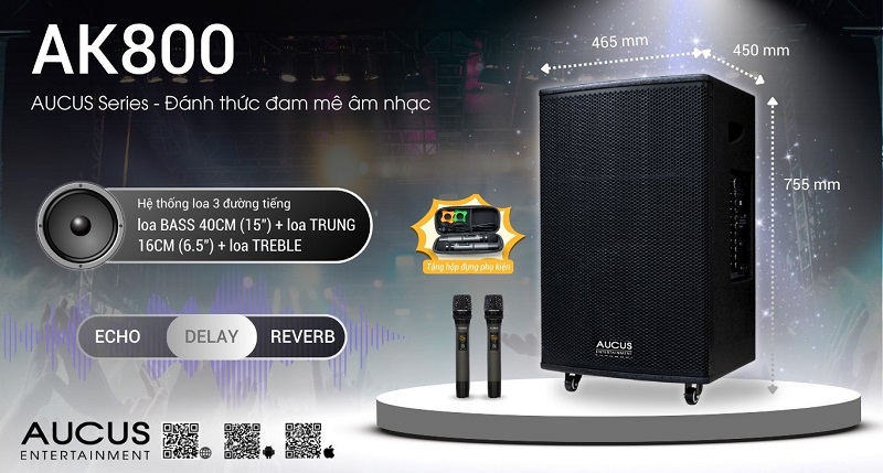 acnos aucus ak800 loa karaoke di động mới nhất