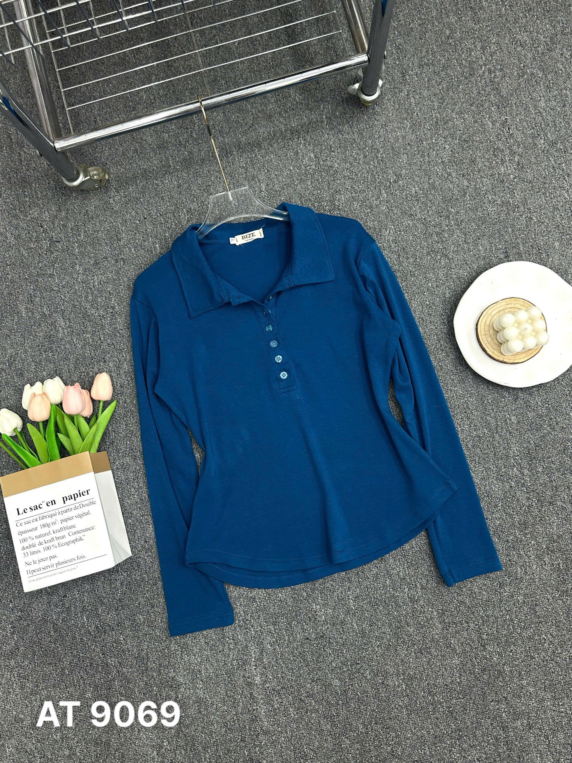 BIGIZE- Áo thun tay dài cổ bẻ T- AT9069_thumbnail_4