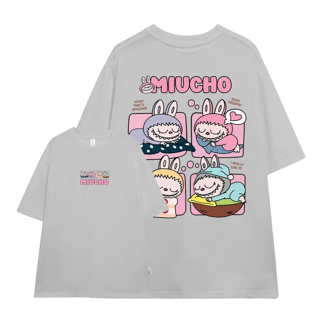 Áo thun labubu dễ thương nhiều màu ATD1316 Miucho cổ tròn vải cotton thoáng mát in mix_thumbnail_16