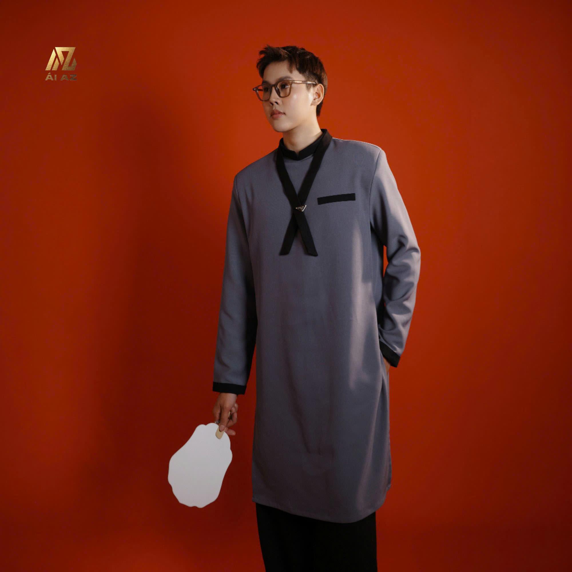 Áo Dài Nam Cách Tân Vải Cotton Hàn Mềm Mát - Mặc Tết, Chụp Ảnh, Boy Phố, Cưới Hỏi - Trẻ Trung KT02_thumbnail_6