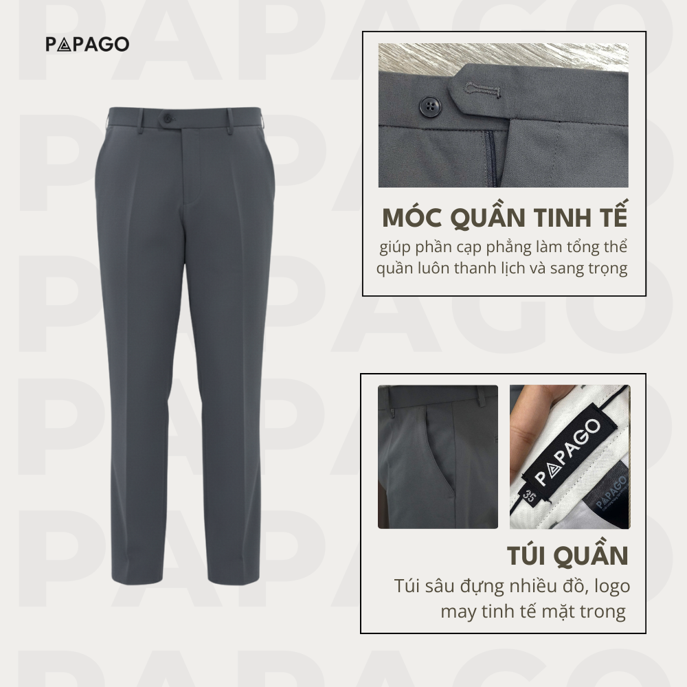 Quần tây nam trung niên PAPAGO, quần âu form suông co giãn nhẹ cho bố - P25QT001_thumbnail_3