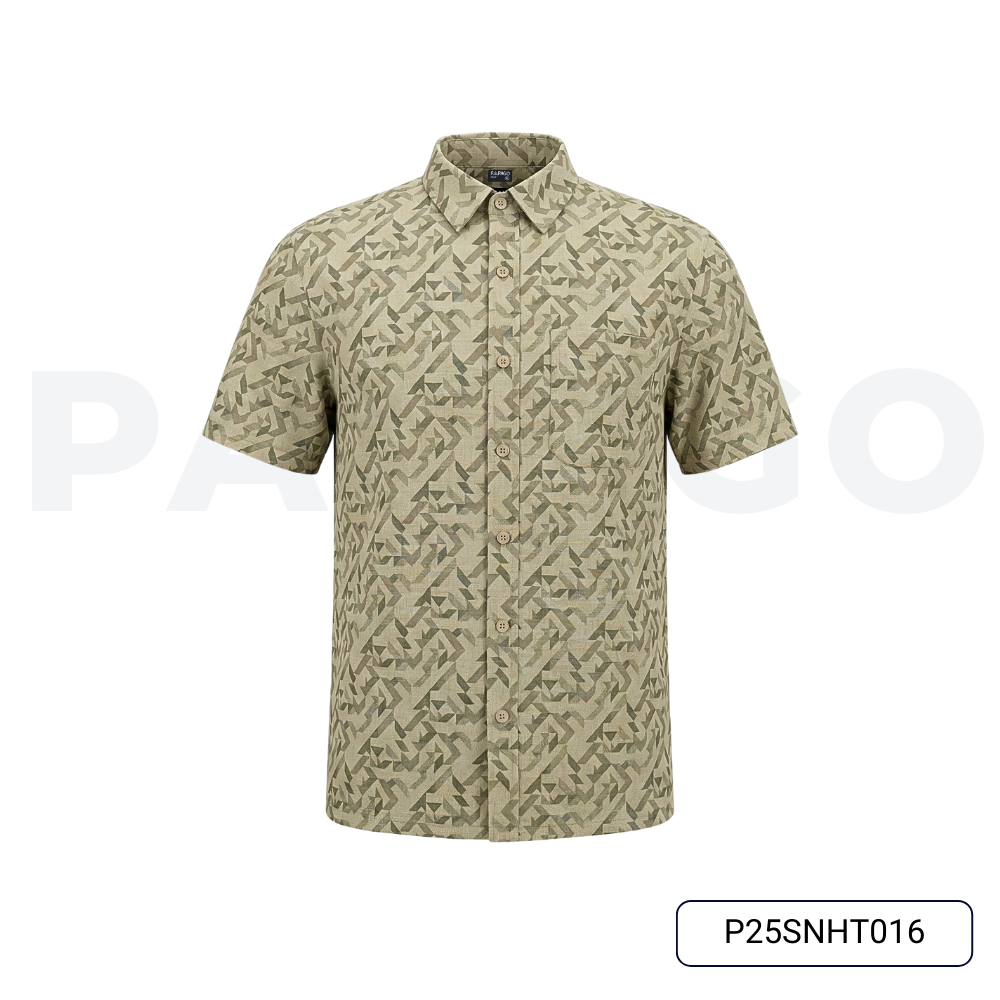 Áo sơ mi nam trung niên PAPAGO tay ngắn lai ngang - vải xô đũi in họa tiết - P25SNHT016_thumbnail_8