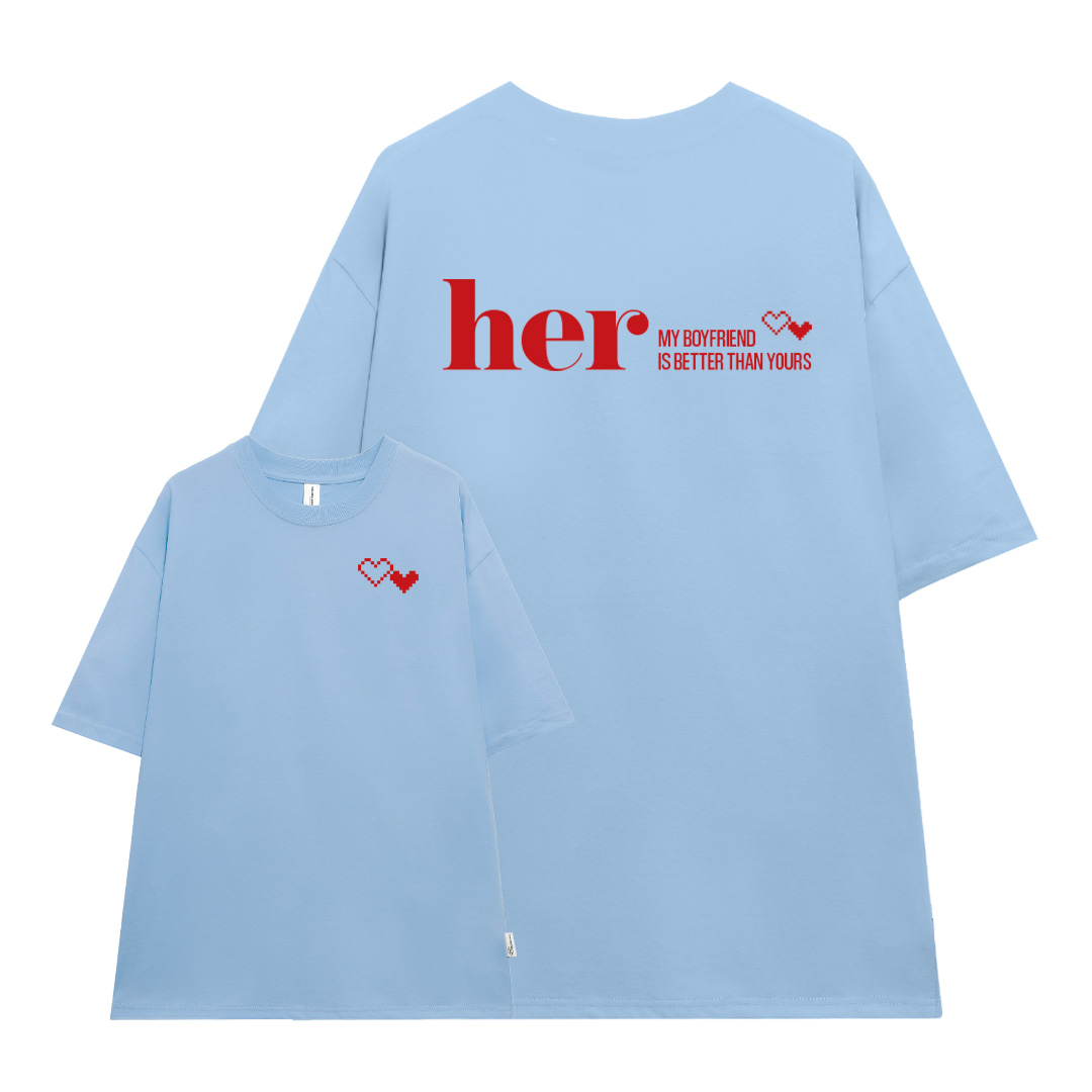 Áo thun cặp đôi couple đáng yêu from rộng ATD1368 Miucho vải cotton cổ tròn in Typography_thumbnail_11