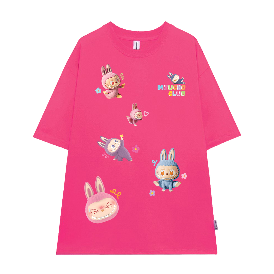 Áo phông labubu form rộng nhiều màu ATD1450 Miucho vải cotton cổ tròn in mix_thumbnail_12