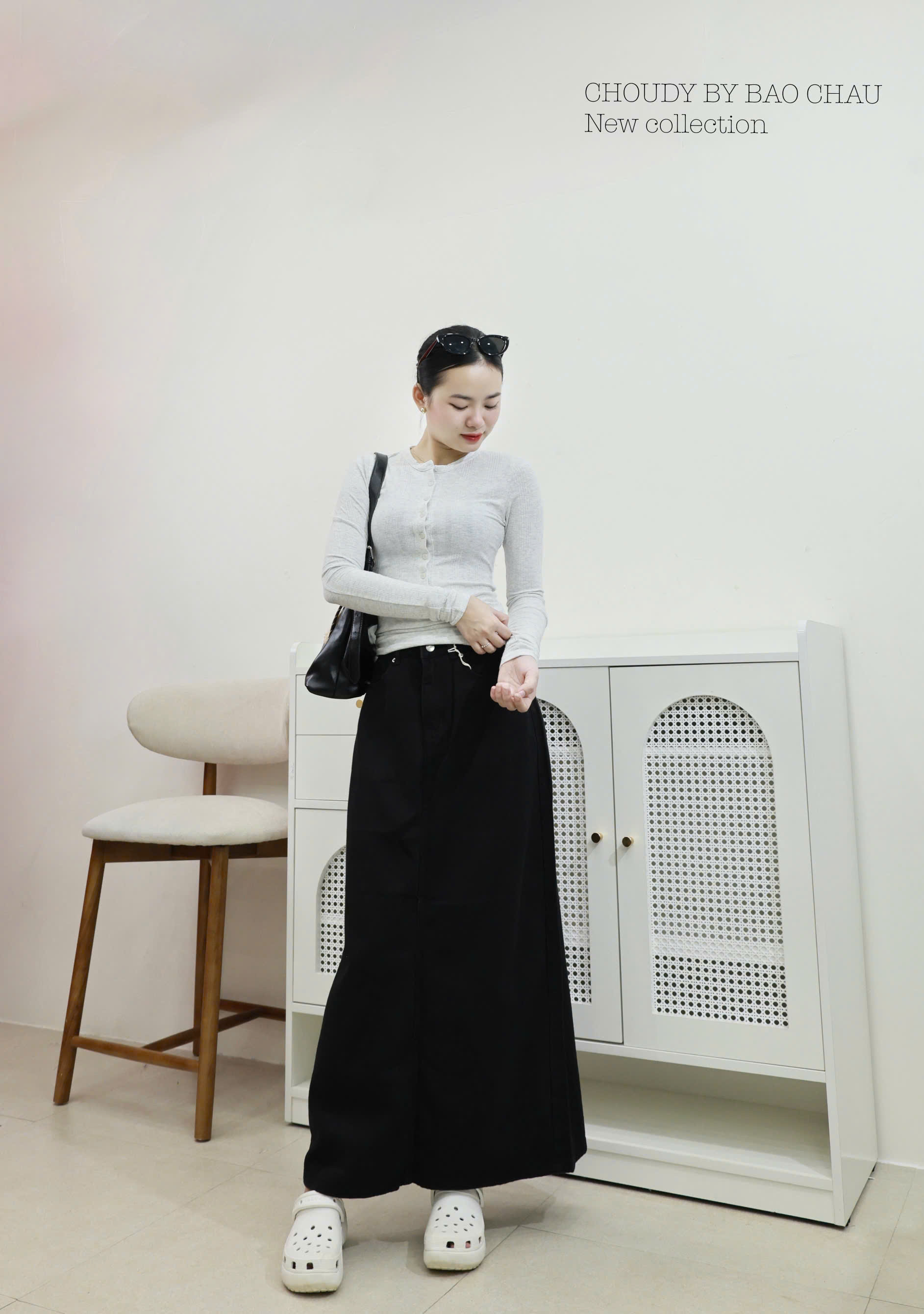 SALE U324 CHÂN VÁY JEAN ĐEN