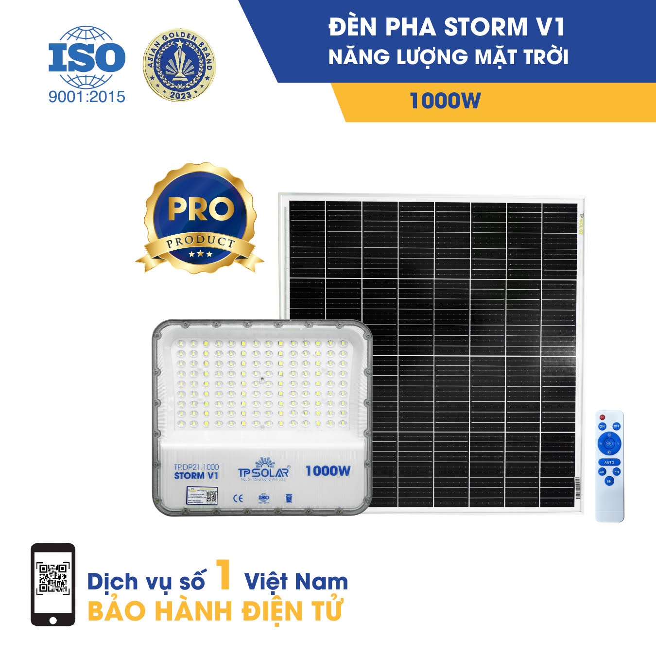 Đèn pha STORM V1 năng lượng mặt trời TP SOLAR PRO DP21