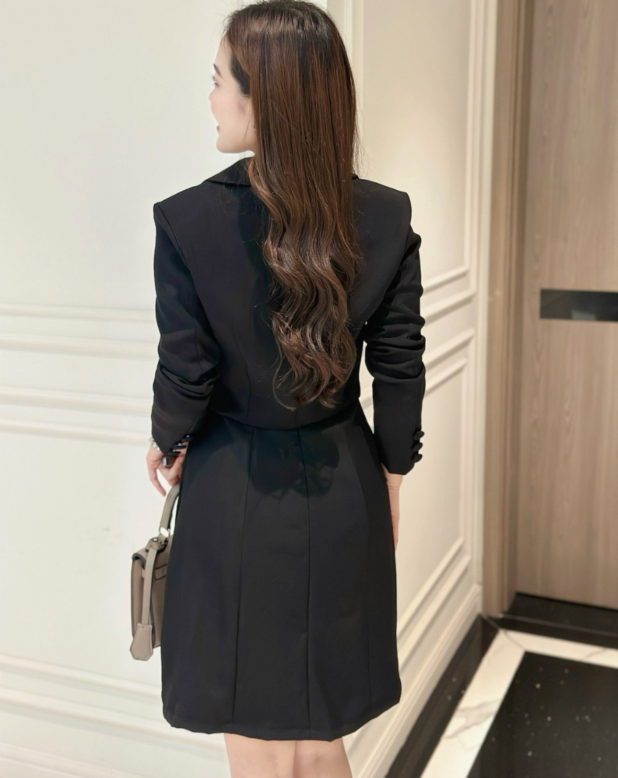 Set váy 2 dây cúp ngực phối Vest lửng sang trọng_thumbnail_1