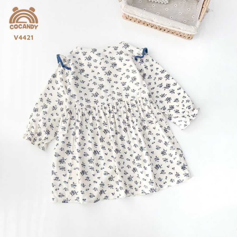 Váy dài BE hoa XANH cổ viền XANH_thumbnail_1