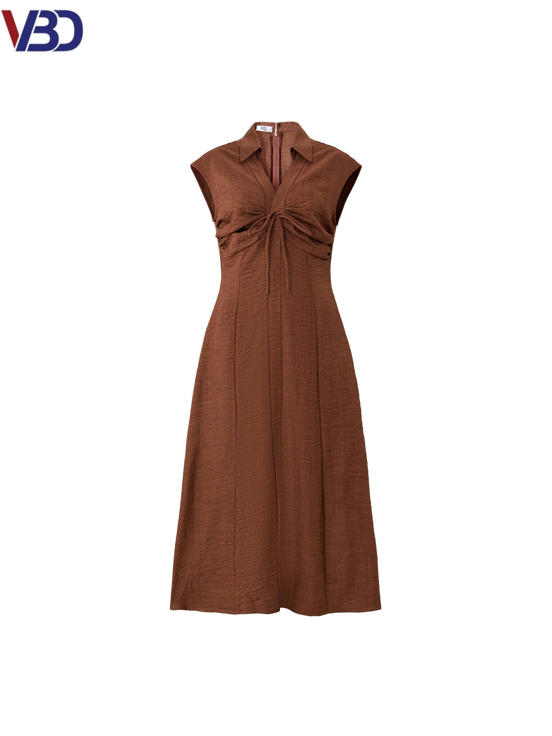 Đầm dáng dài phối nơ cùng xếp ly ngực bigsize DA177 dành cho nàng béo mập từ 55-95kg