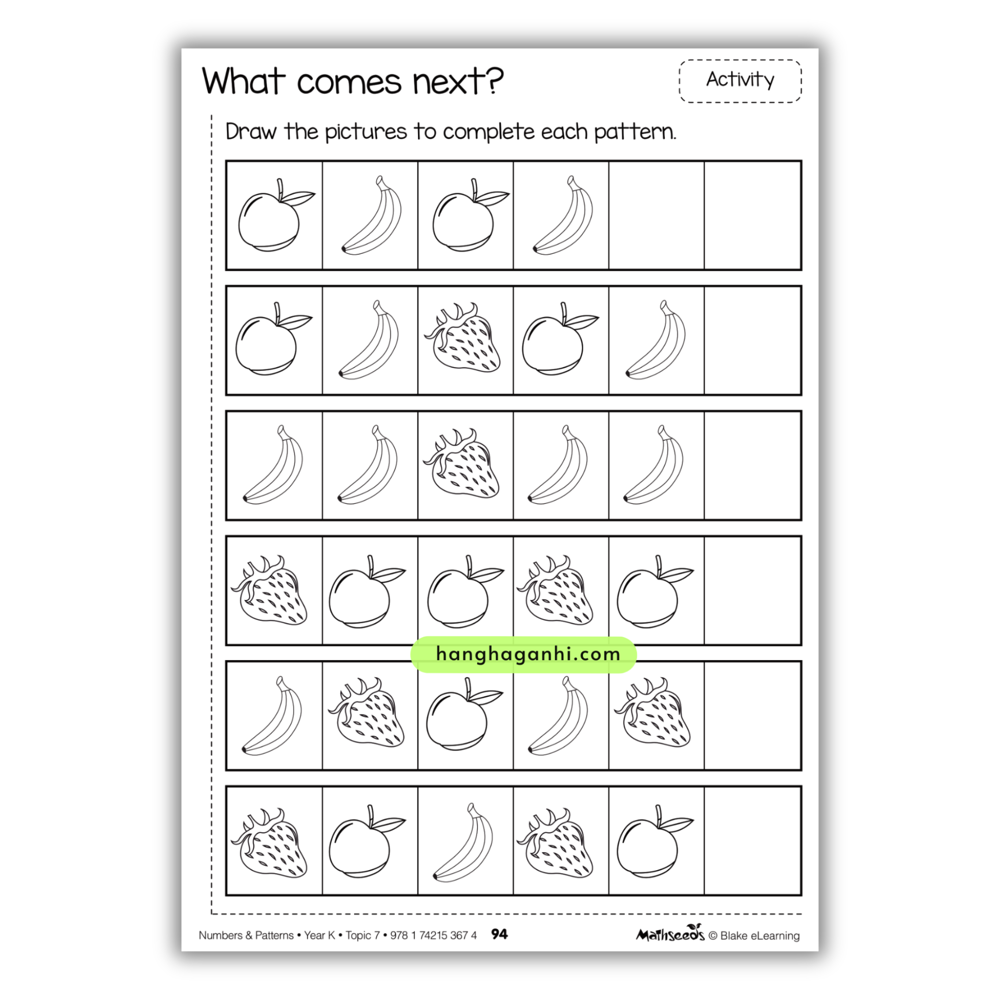 Reading Eggs Numbers and Patterns Grade K, Sách Toán học, tìm quy luật cho bé mầm non Tiếng Anh_thumbnail_6