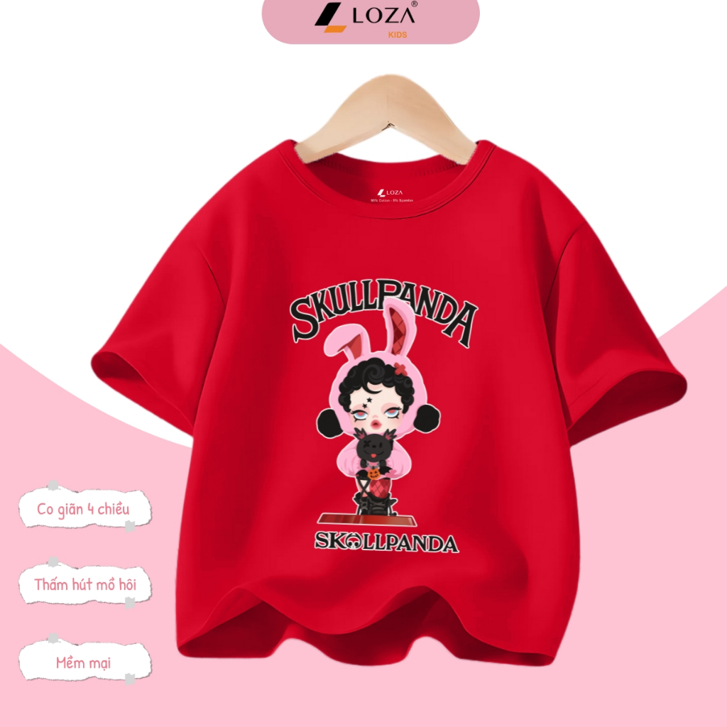 Áo thun bé gái in hình BST SKULLPANDA Hot trend - Loza Kids AT006_thumbnail_15
