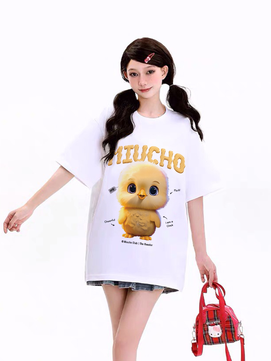 Áo thun form rộng 12 con giáp tuổi Dậu ATD1240 Miucho tay ngắn cổ tròn in mix_thumbnail_10