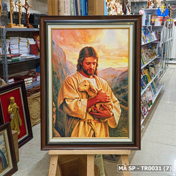 Tranh Canvas Chúa bế chiên 72x54cm