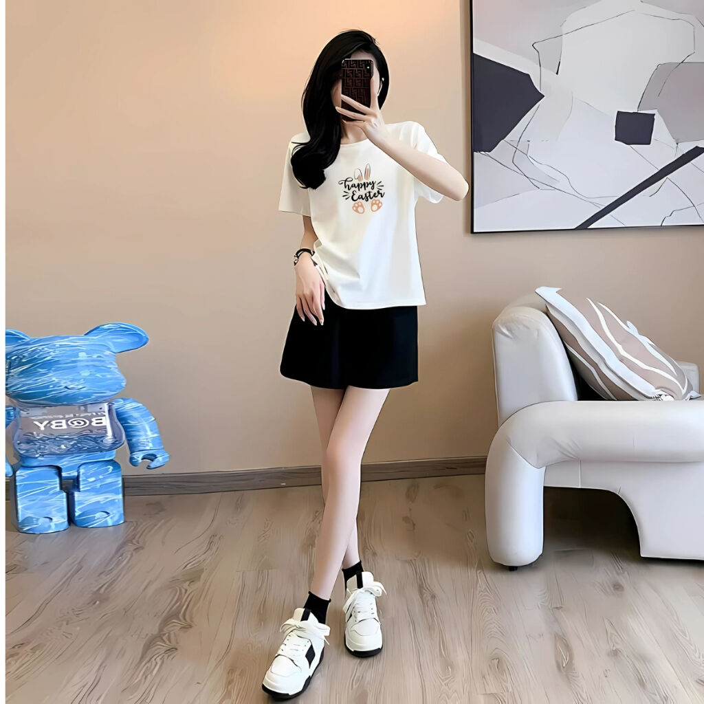 Đồ bộ nữ mùa hè gồm áo thun form rộng và quần đùi cotton - Set đồ nữ thời trang -  LOZA BP342_thumbnail_3