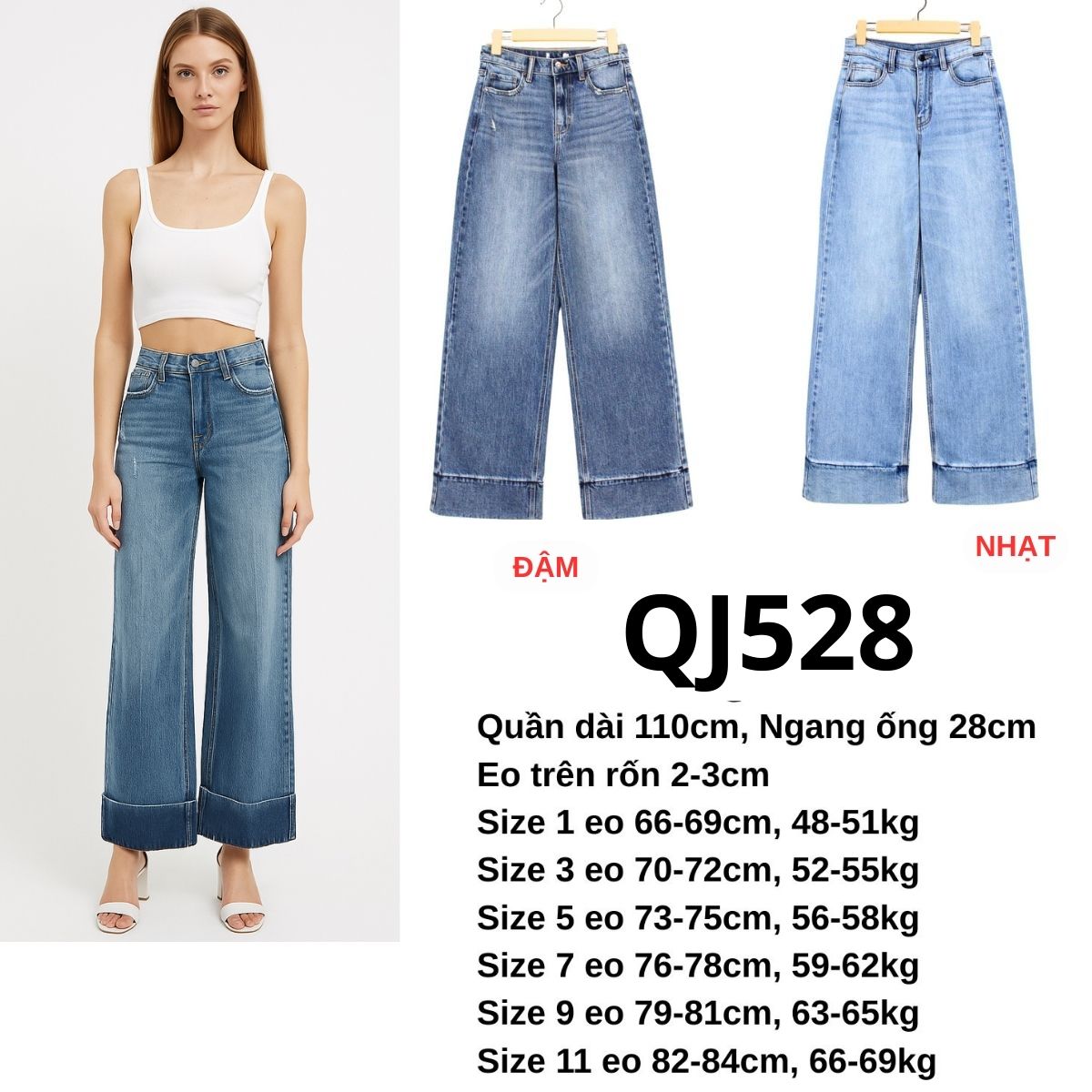 QJ528-JEANS ỐNG SUÔNG