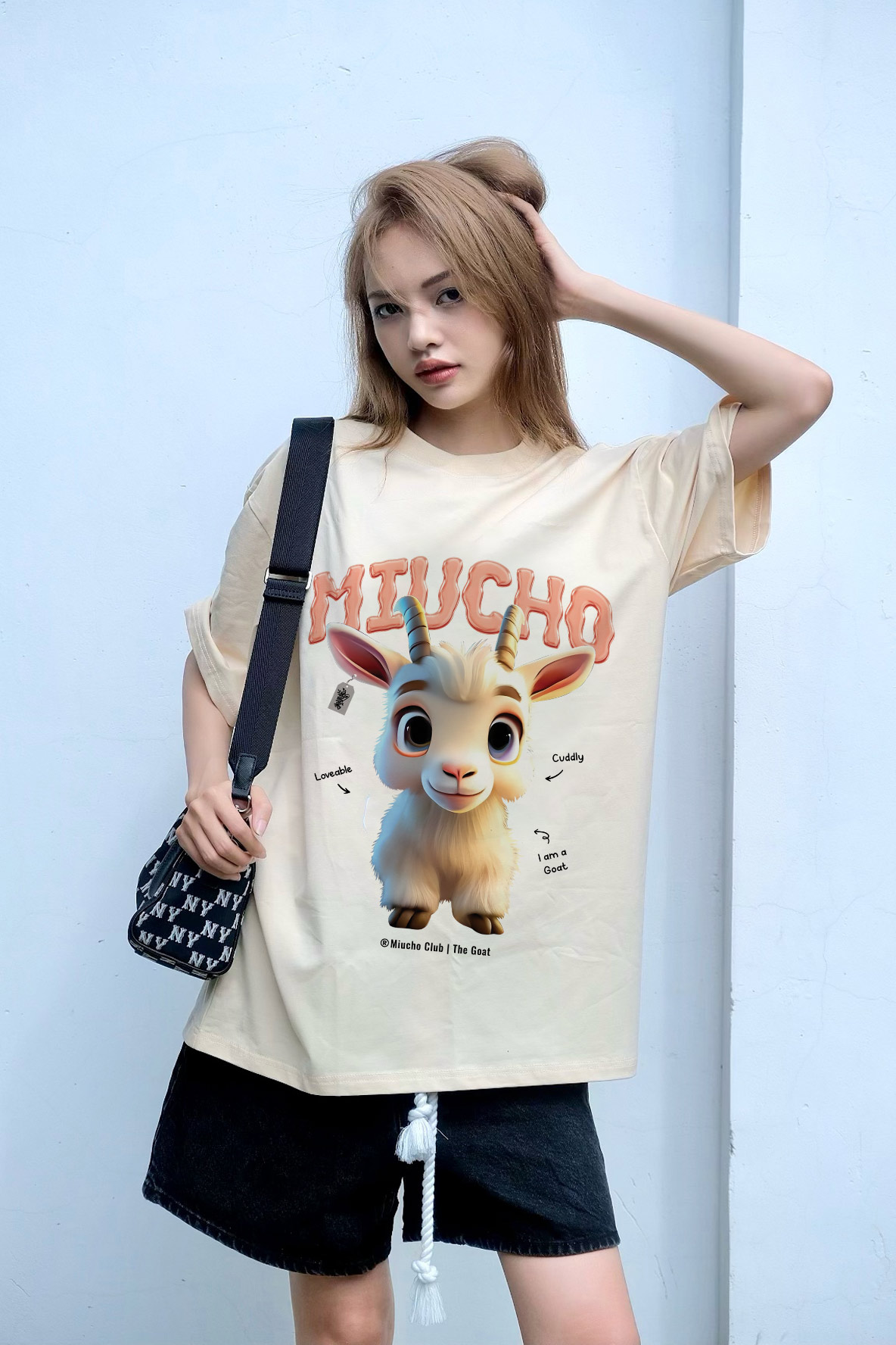 Áo thun form rộng 12 con giáp tuổi Mùi ATD1239 Miucho tay ngắn cổ tròn in mix_thumbnail_2