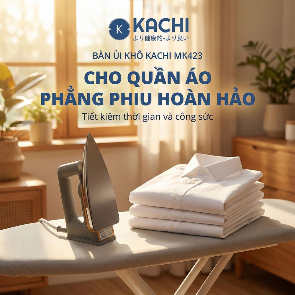Bàn ủi khô Kachi MK423 1000W - Là phẳng mọi nếp nhăn, an toàn cho mọi loại vải_thumbnail_2