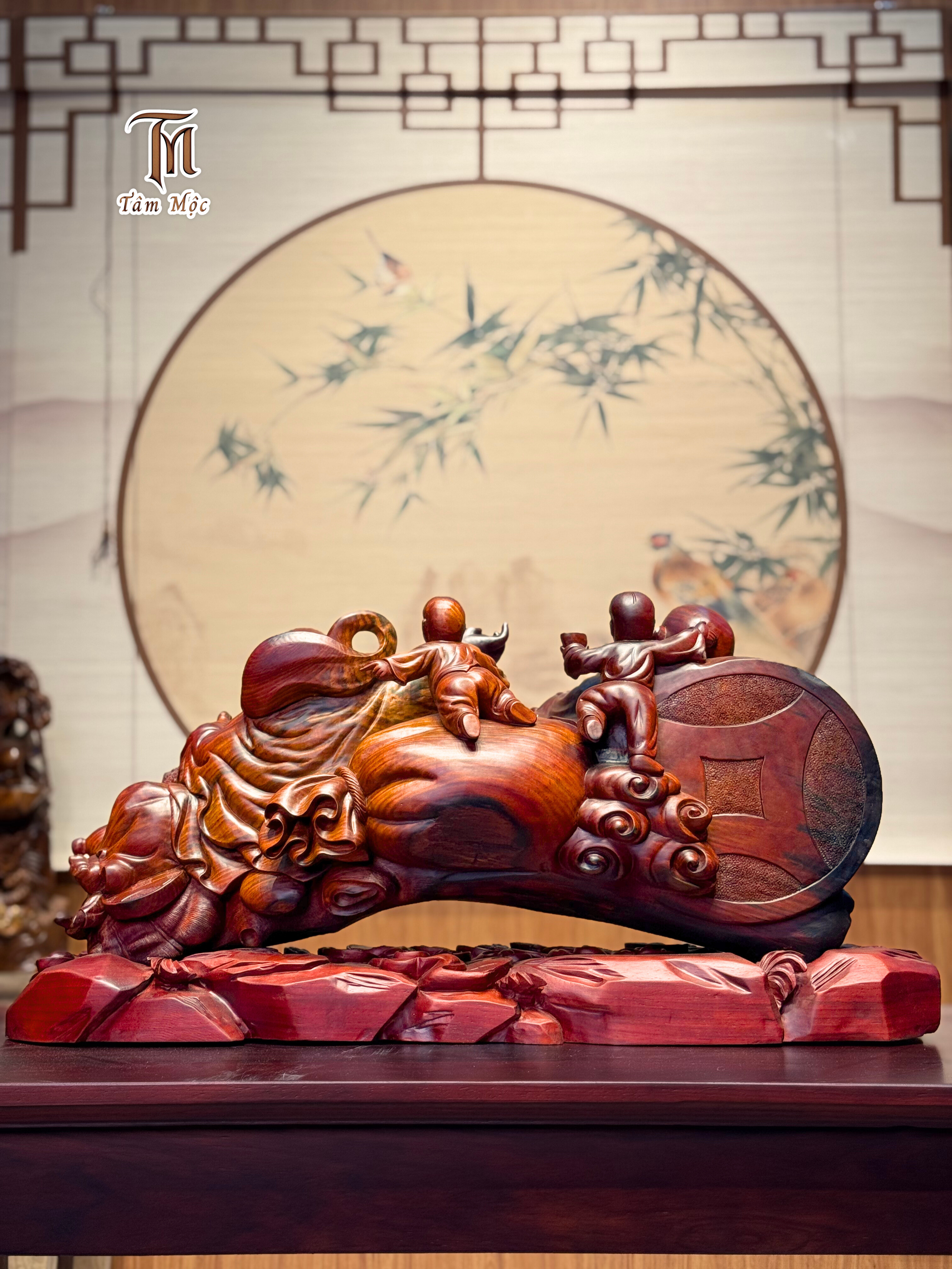 Cầu Song Phúc Di Lặc – Gỗ trắc đỏ đen, chở hạnh phúc đôi đường_thumbnail_3