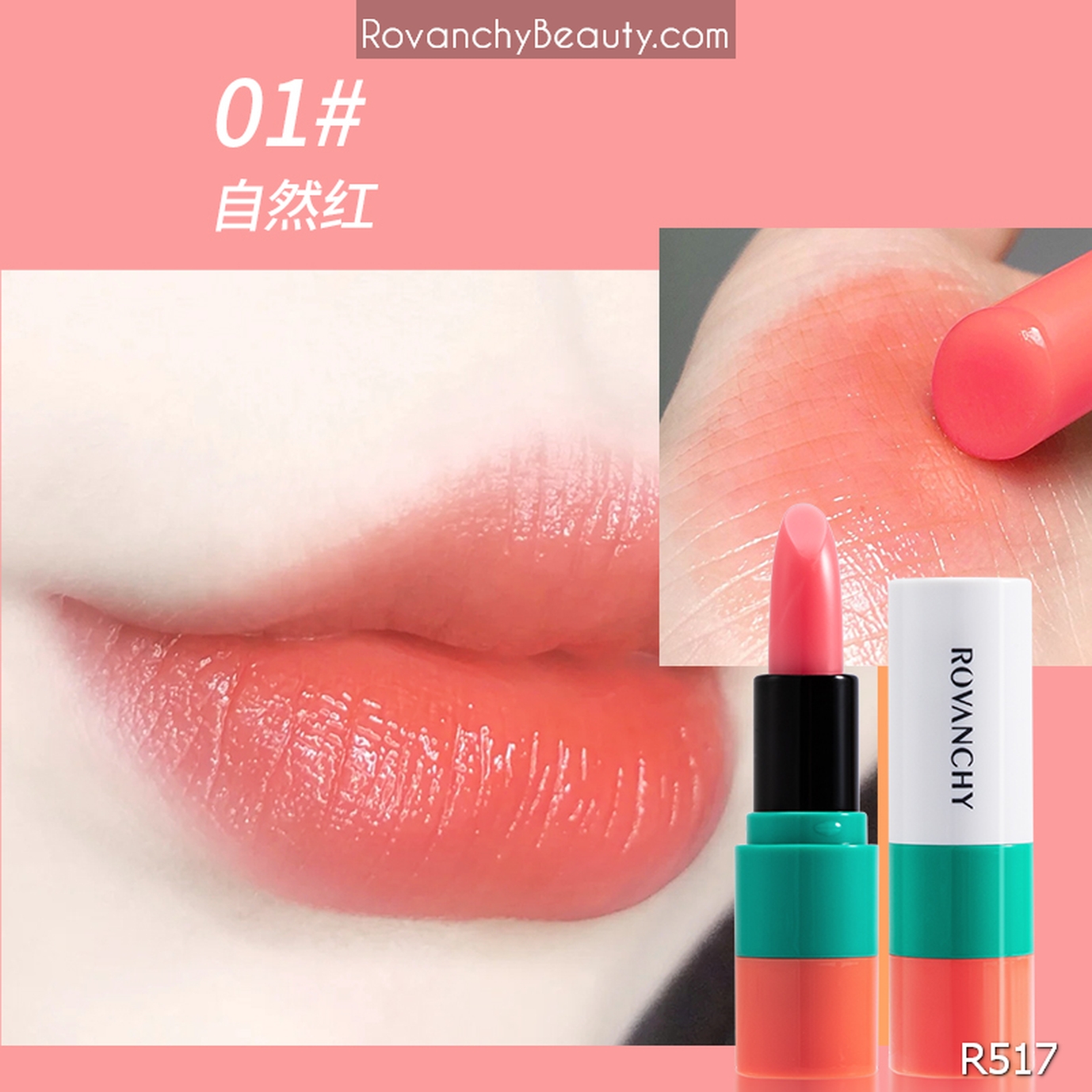 Son dưỡng môi ROVANCHY chiết xuất tự nhiên - Chống nứt nẻ, lên màu tự nhiên, an toàn cho bà bầu R517_thumbnail_8