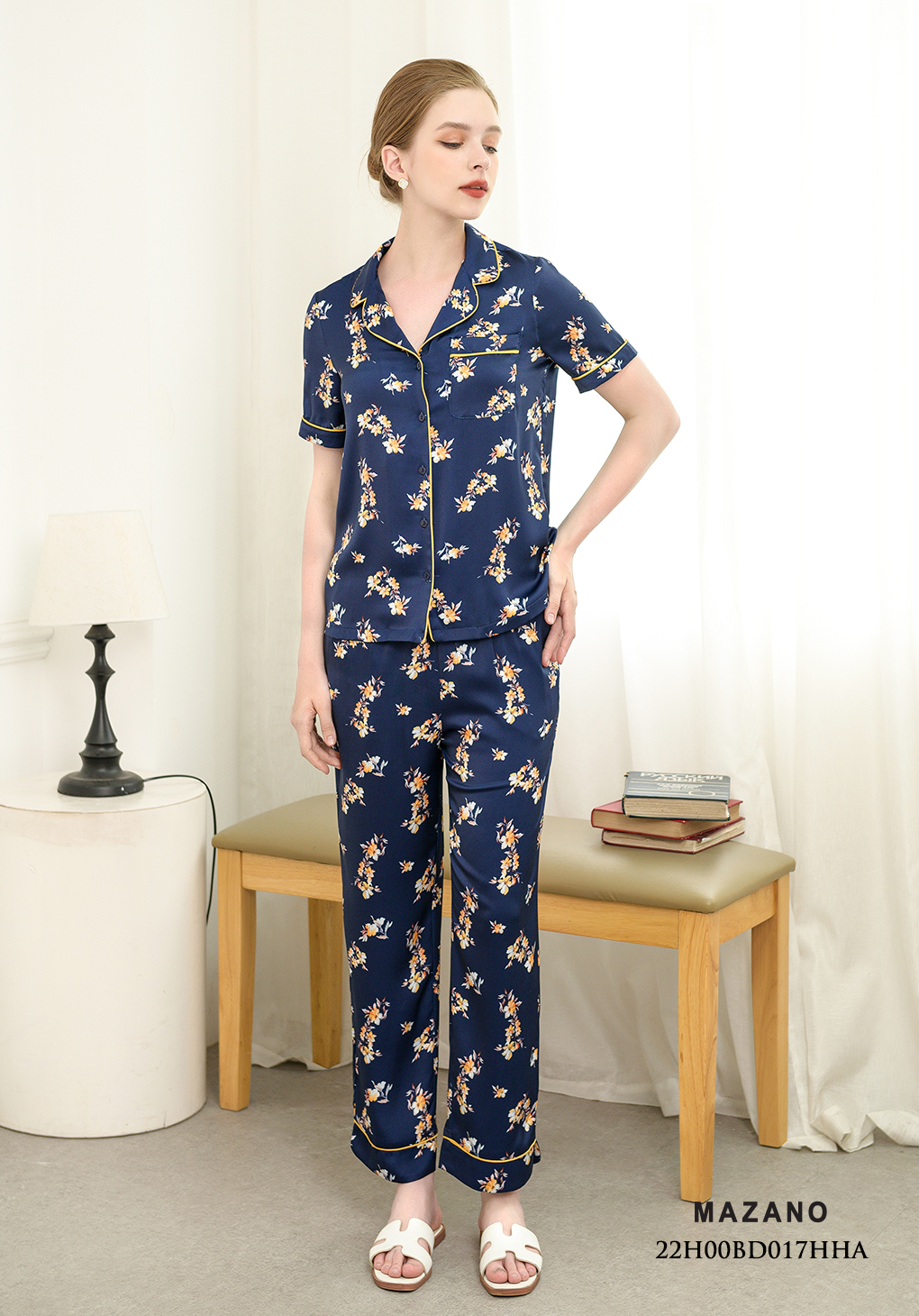 Bộ đồ cộc tay xanh tím than họa tiết phối viền_thumbnail_0