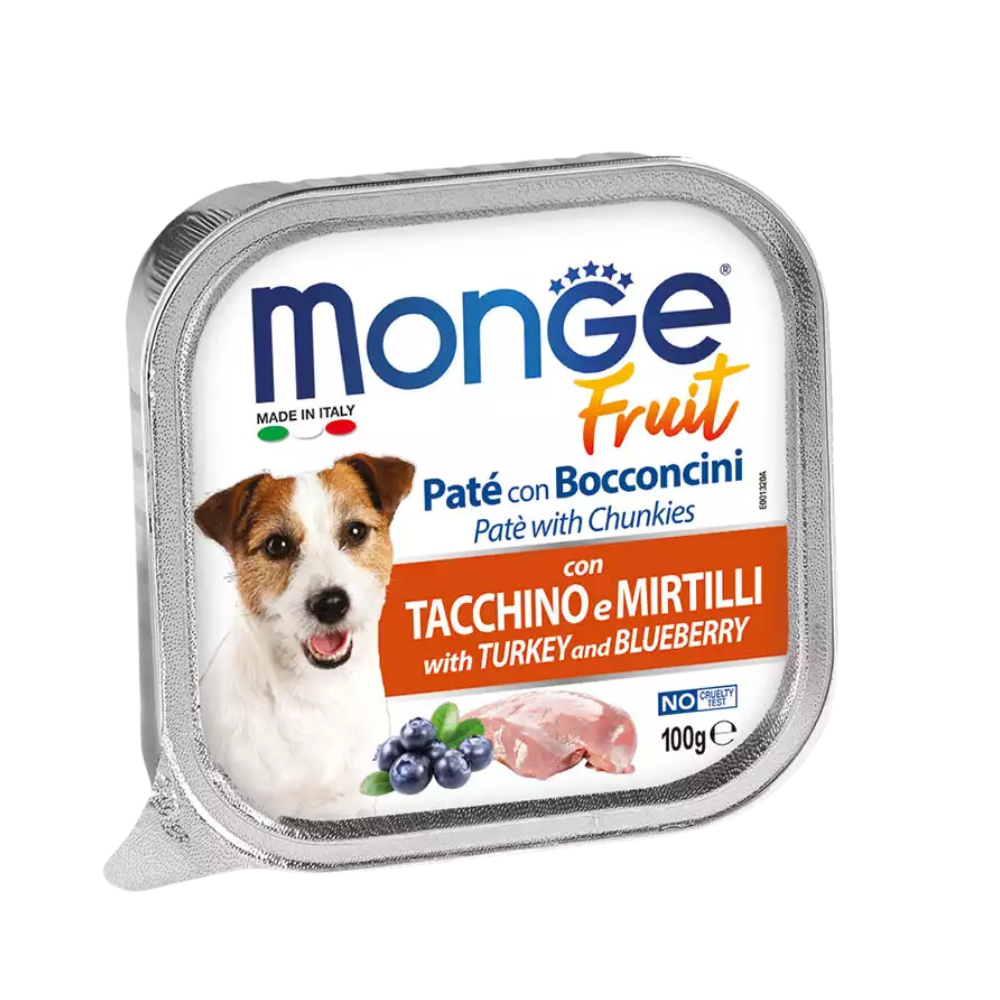 Pate cho chó Monge with Turkey and Blueberry (vị gà tây và quả việt quất) 100g