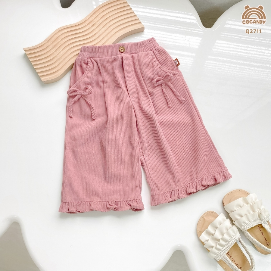 Quần dài nhung HỒNG gấu nhún bèo_thumbnail_1