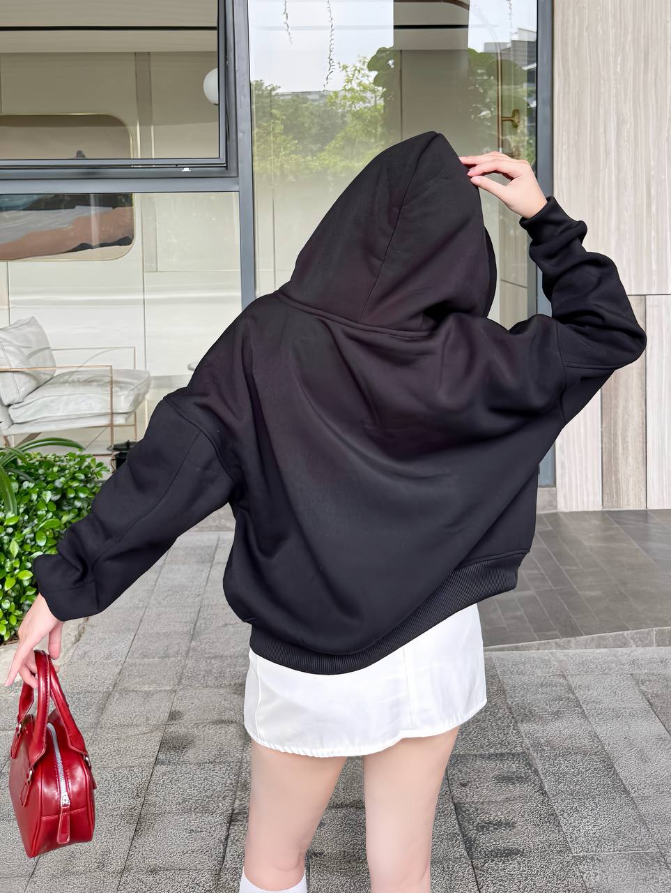 Áo hoodie zip unisex form boxy HXT01 Miucho vải nỉ bông dày dặn khóa kéo_thumbnail_5