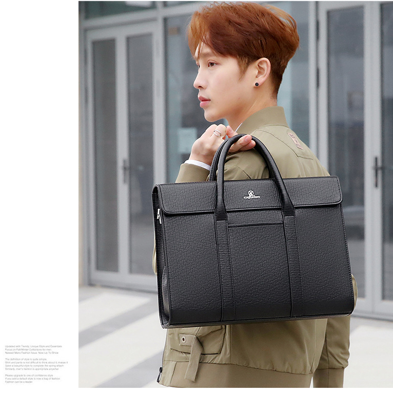 Cặp da nam công sở văn phòng thương hiệu KUQIDAISHU đựng máy tính laptop giấy tờ A4 chống nước  chống trầy xước da PU cao cấp_thumbnail_4