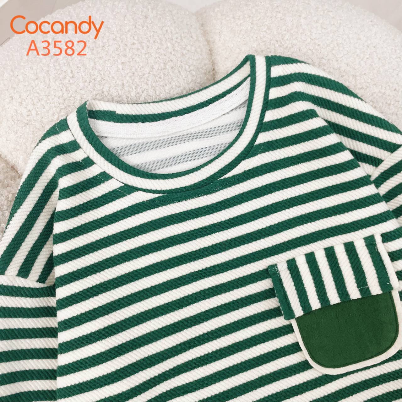 Áo dài kẻ XANH túi ngực XANH phối kẻ_thumbnail_1