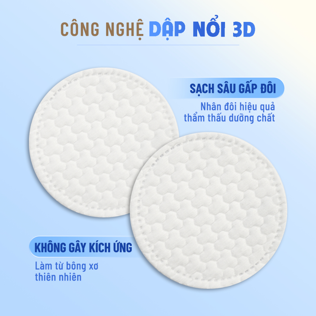 [CALLA] Bông tẩy trang Calla tròn 3D mẫu mới (cam)