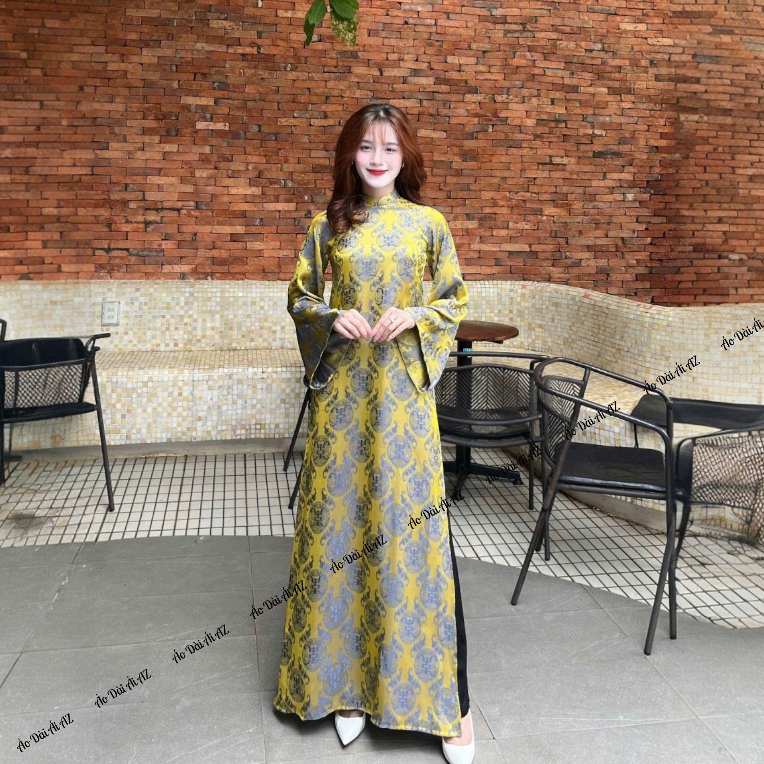 Áo Dài Nữ Cách Tân Dáng Suông Xưa Tơ Thọ Dơi Tay Giả Cổ Phục MM08_thumbnail_2