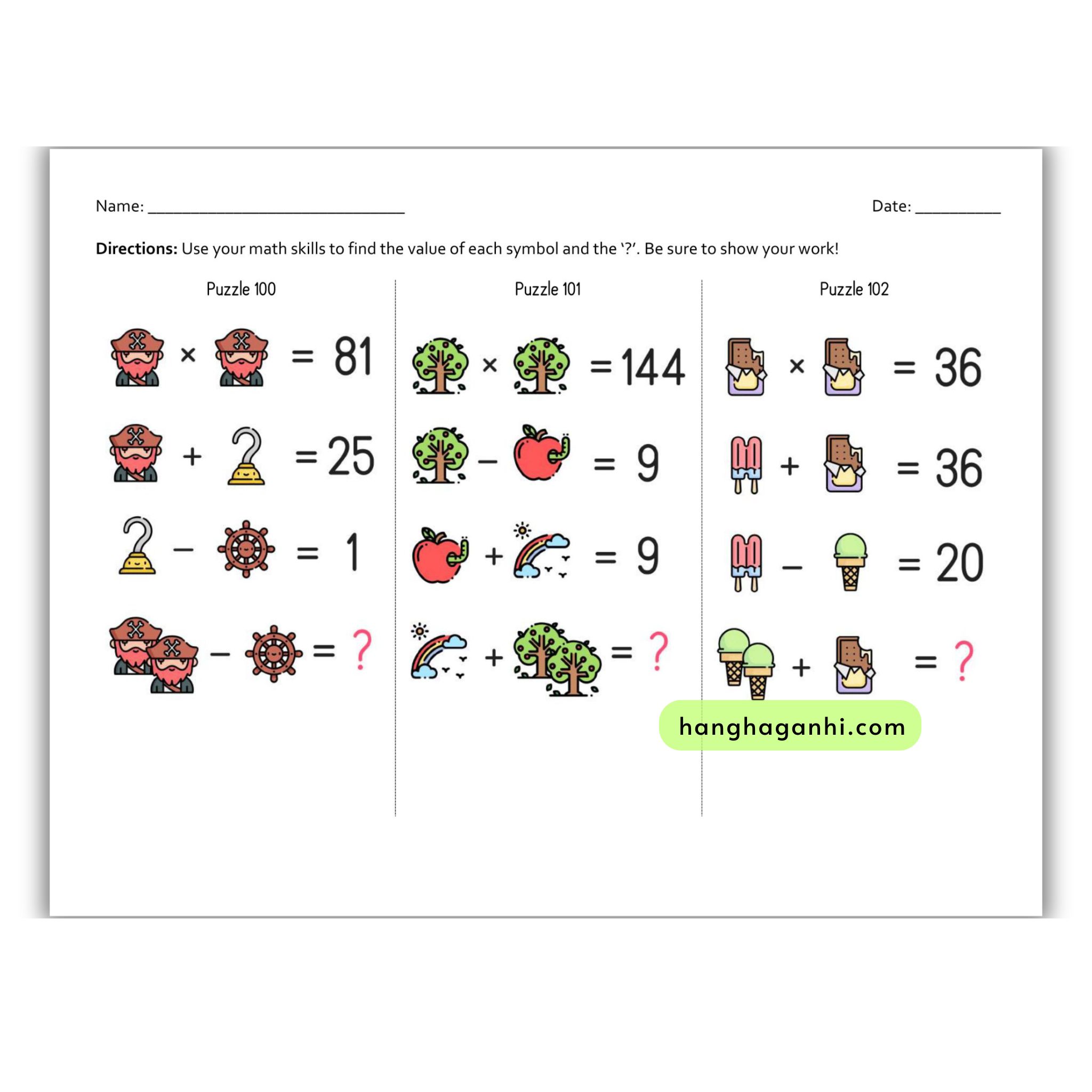 Math Puzzles for Smart Kids, Sách Toán tư duy hình ảnh Neurotrainer cho bé_thumbnail_9